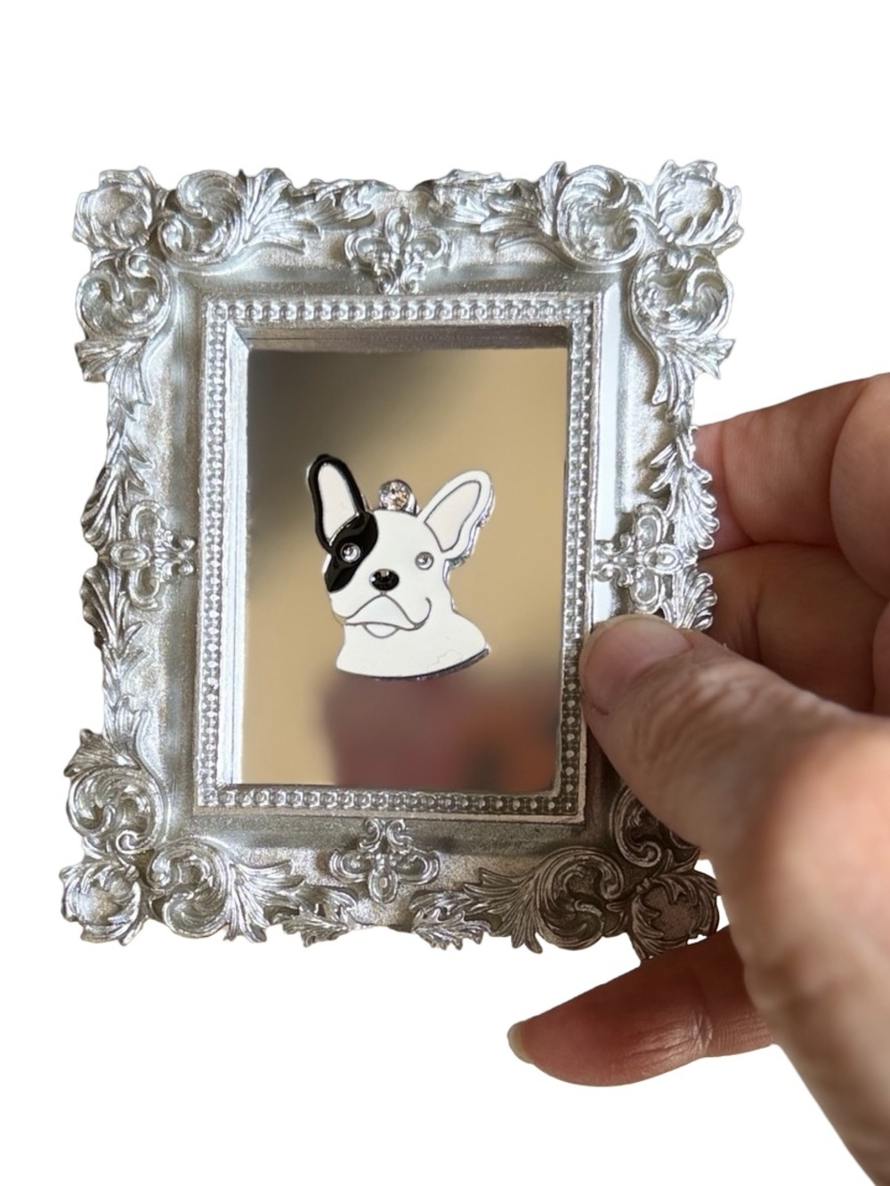 Silver Framed French Bulldog Mini Art | Easel & Magnets Included - Picture 3 of 9